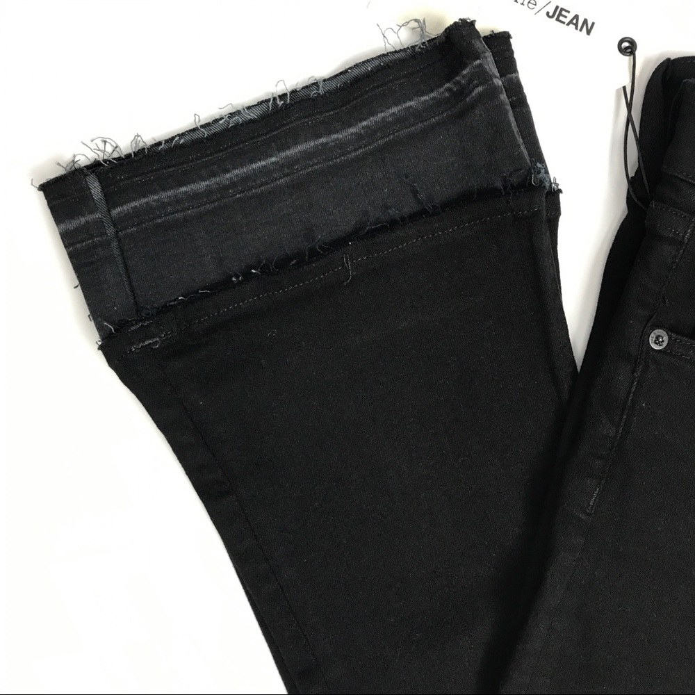 Rag & Bone Black Double Hem Crop Flare Jeans - Picture 4 of 8